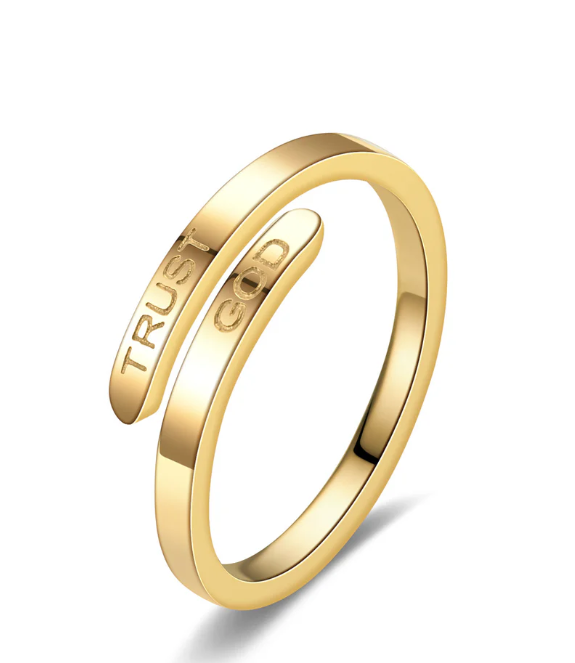 Trust God Adjustable Ring