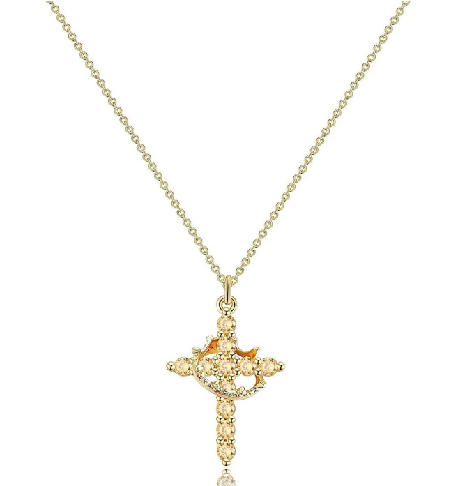 The Eternal Cross & Crown Necklace