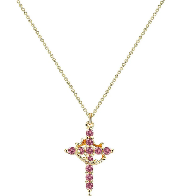 The Eternal Cross & Crown Necklace
