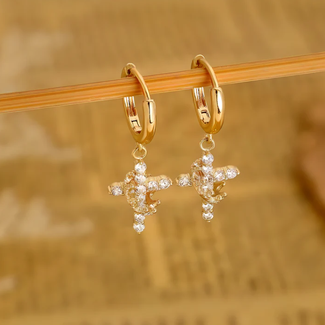Cross & Crown Earrings